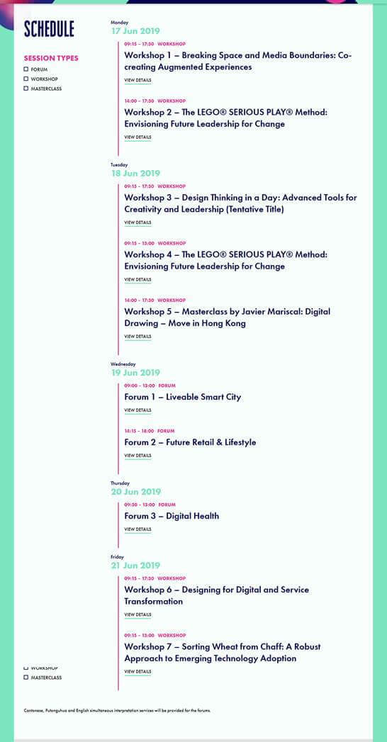Knowledge of Design Week Conference Schedule